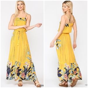 LAST 1❗️Boho Chic Honey Yellow Sleeveless Maxi Dress
